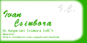 ivan csimbora business card
